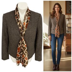 Worthington Blazer Womens Medium Brown Jacket Work Office Professional